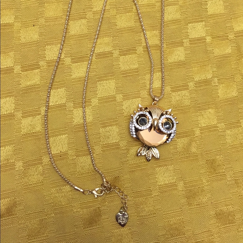 Beautiful sparkly owl necklace Betsey Johnson